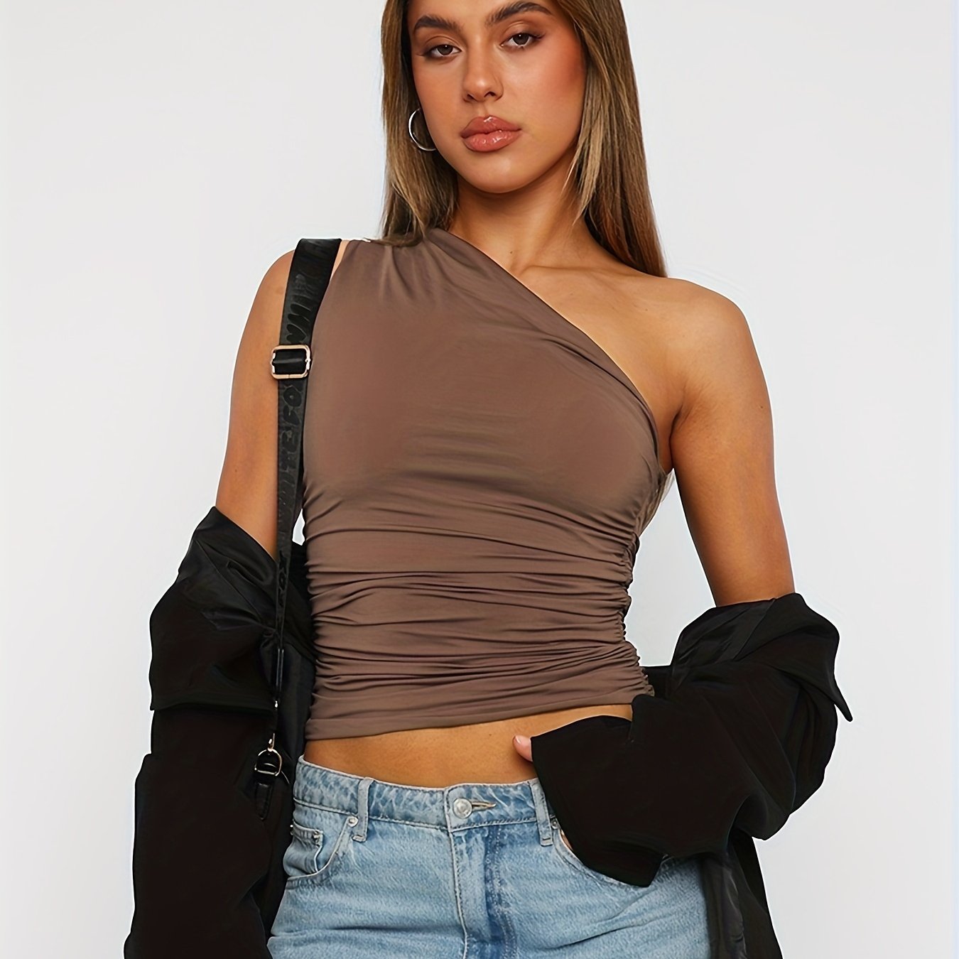 Quality, Chic One-Shoulder Crop Top