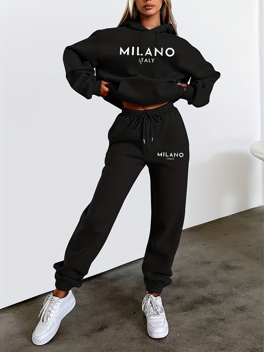 Trendy, Comfortable Hooded Tracksuit Set