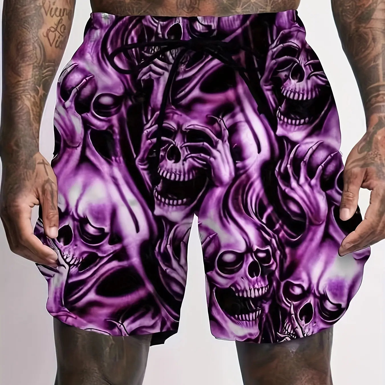 Bold, Comfy Skull 3D Shorts